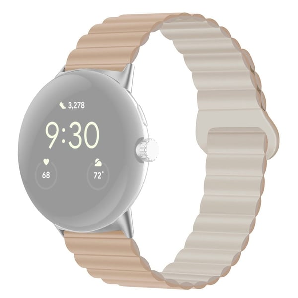 Google Pixel Watch kaksivärinen silikonikellon hihna - Maito Tee / Rock Valkoinen Google Pixel Watch kaksivärinen silikonikellon hihna - Maito Tee / Rock Valkoinen