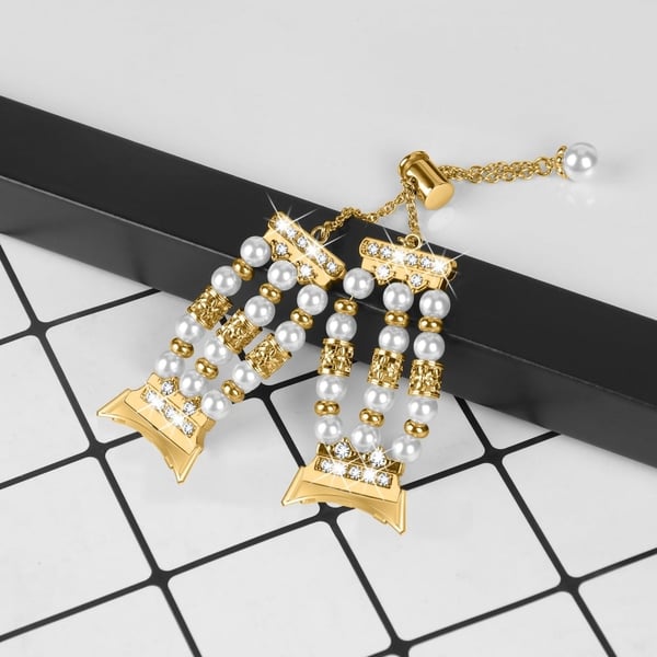 Google Pixel Watch urrem med tre rækker perler - Guld