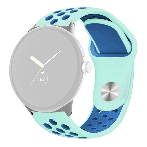 Google Pixel Watch tofarget klokkerem i silikon - Grønn / Blå Google Pixel Watch tofarget klokkerem i silikon - Grønn / Blå
