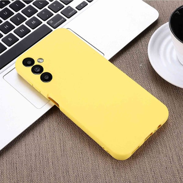 Matt flytende silikondeksel for Samsung Galaxy A14 - Gul