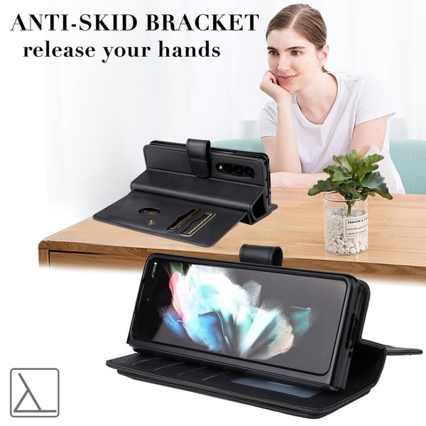 10-slot Pung Etui til Samsung Galaxy Z Fold4 - Sort