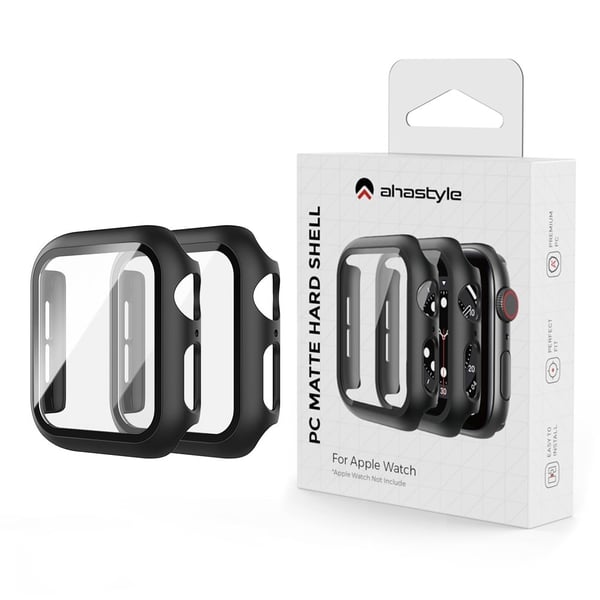 2 stk AHASTYLE Apple Watch Series 8 (45 mm) / Watch Ultra-deksel med herdet glass - Svart