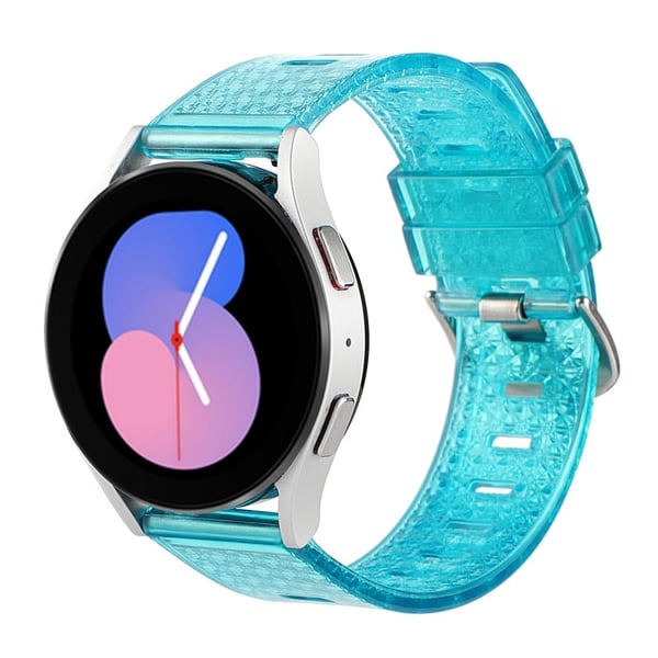 20mm silikonihihna Garmin / Honor / Huawei / Samsung kellolle - Kirkas Läpinäkyvä Sininen
