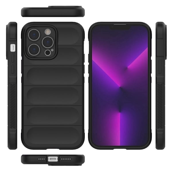 Pehmeä kahva muotoiltu kuori iPhone 14 Pro - Tummansininen