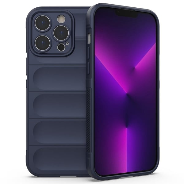 Pehmeä kahva muotoiltu kuori iPhone 14 Pro - Tummansininen