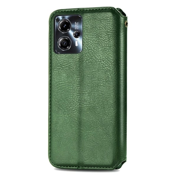 Læretui med A Stilfull Rhombus Imprint til Motorola Moto G23 / G13 - Grønn