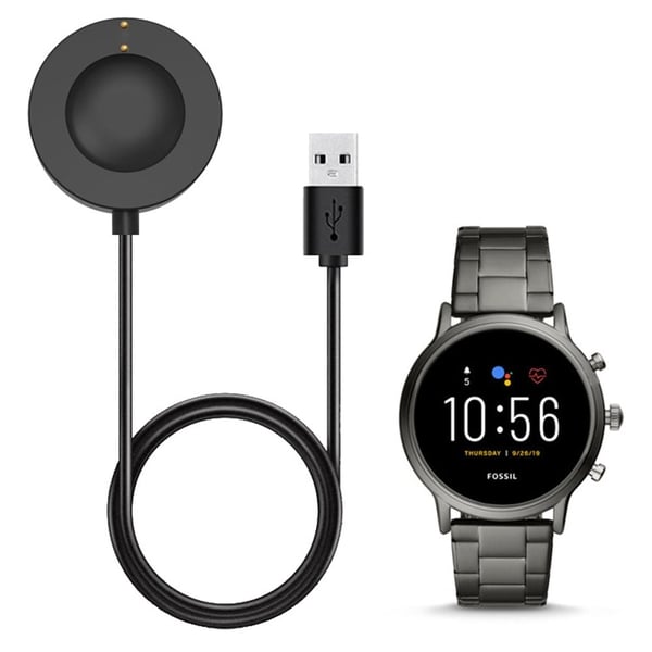 1 m magnetisk USB-opladerkabel til Fossil-ur - Hvid