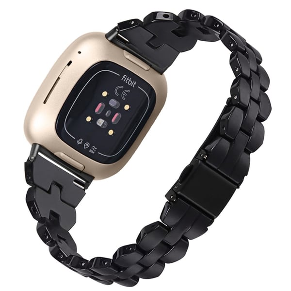 Fitbit Sense / Versa 3 klokkerem i harpiksstil - Svart