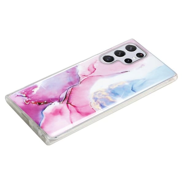 Marble Samsung Galaxy S23 Ultra Suojakotelo - Pinkki / Sininen