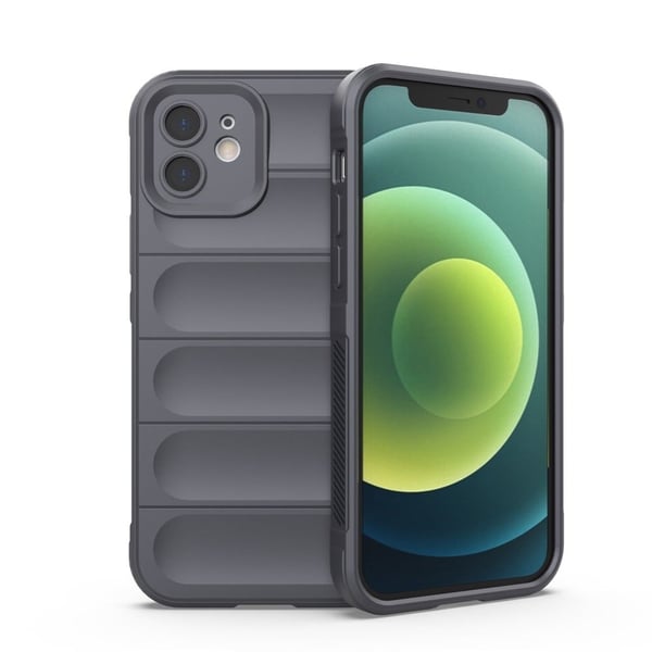 Mjukt greppformat iPhone 12 skal - Silver/Grå