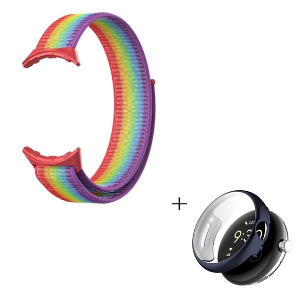 Google Pixel Watch-urrem i nylon med sort cover - Flerfarvet Google Pixel Watch-urrem i nylon med sort cover - Flerfarvet