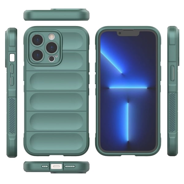 Mjukt greppformat iPhone 13 Pro skal - Silver/Grå