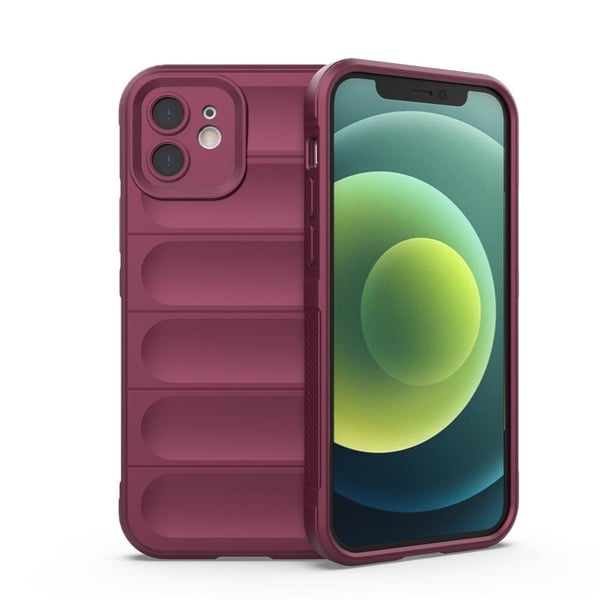 Mjukt greppformat iPhone 12 skal - Röd