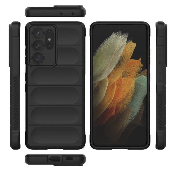 Blødt grebsformet cover til Samsung Galaxy S21 Ultra 5G - Sølv/Grå