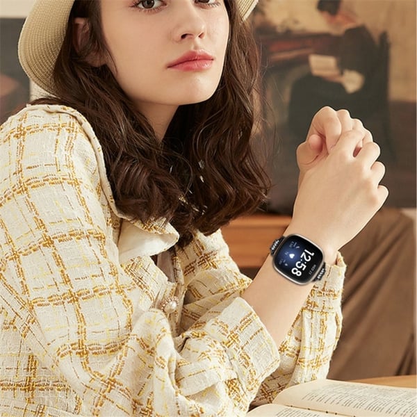 Fitbit Sense / Versa 3 elegant klokkerem med rhinestone dekor - Svart