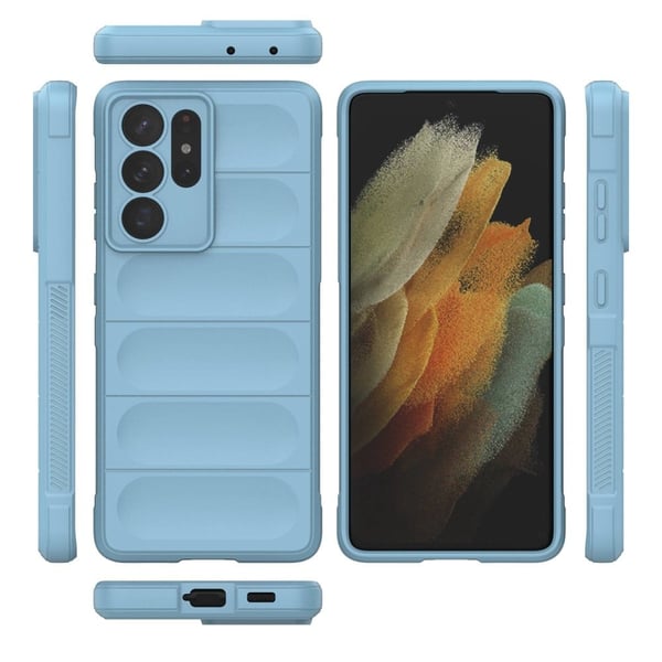 Blødt grebsformet cover til Samsung Galaxy S21 Ultra 5G - Blå