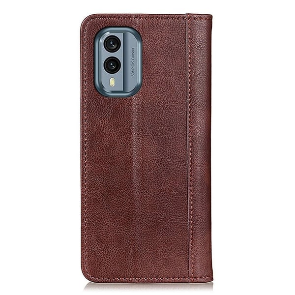 Nokia X30 ægte læderetui med magnetisk lukning - Brun