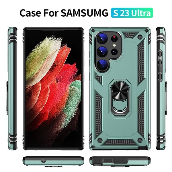 Bofink Combat Samsung Galaxy S23 Ultra Suojakotelo - Mustanvihreä