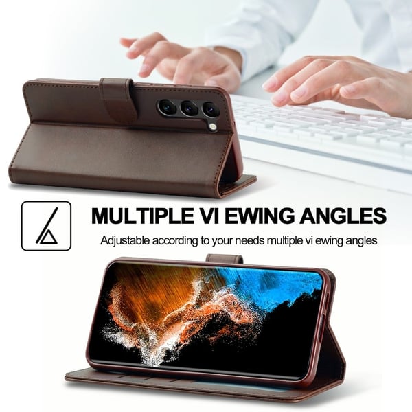 LC.IMEEKE Samsung Galaxy S23 Plus Flip Etui - Brun
