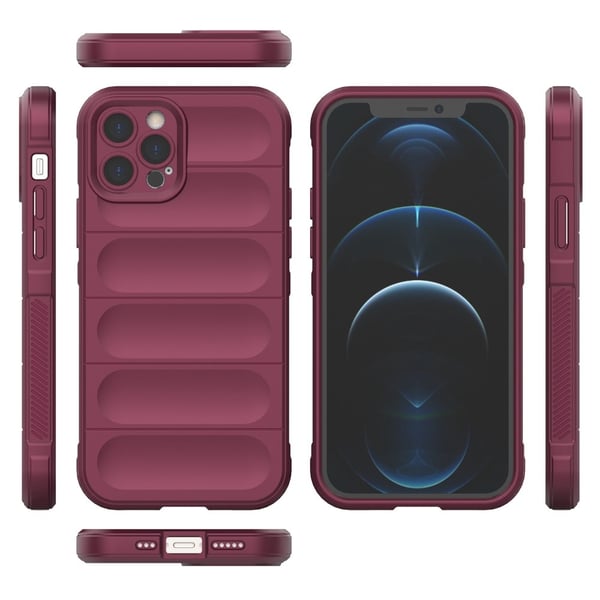 Mjukt greppformat iPhone 12 Pro skal - Röd