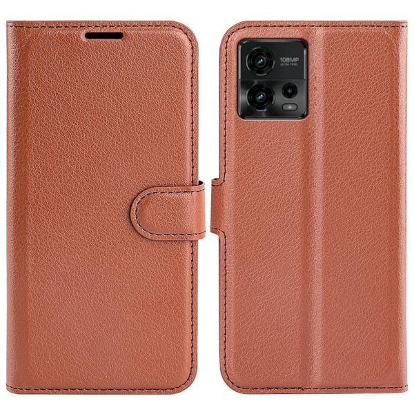 Klassisk Motorola Moto G72 Flip Etui - Brun