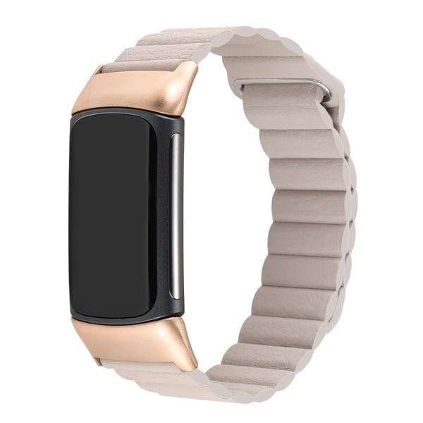 Fitbit Charge 5 klokkerem i ekte skinn - Khaki