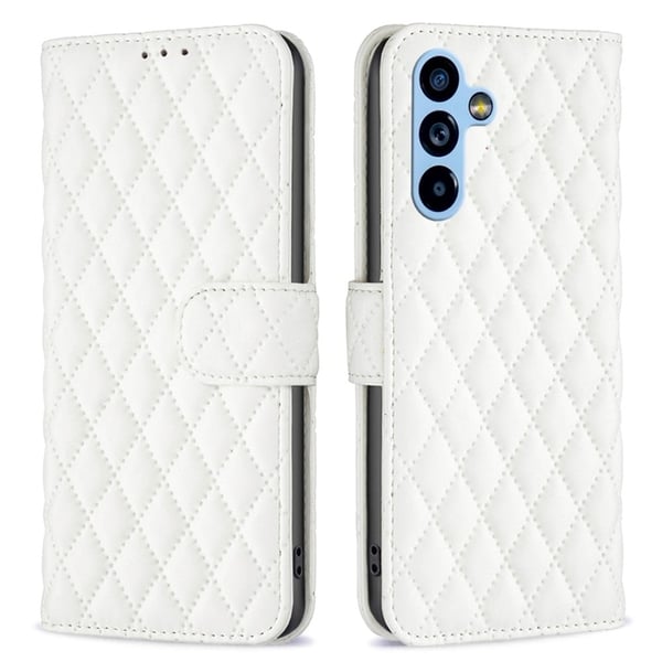 Rombuskuvioinen matta läppäkotelo Samsung Galaxy A54 - Valkoinen
