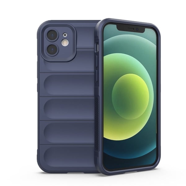 Mjukt greppformat iPhone 12 skal - Blå