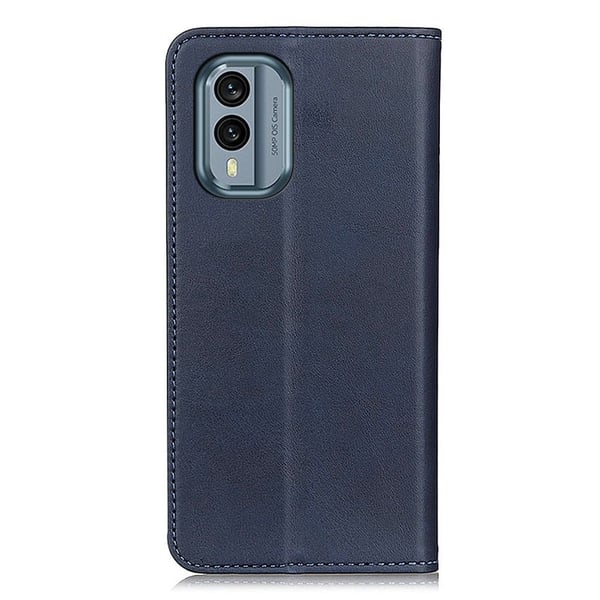 Flip Etui med Pung i Ekte Lær til Nokia X30 - Blå