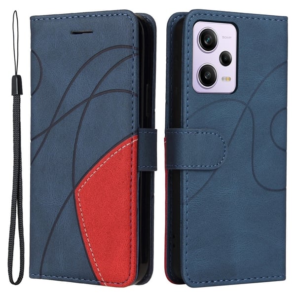 Teksturert læretui med stropp for Xiaomi Poco X5 Pro / Xiaomi Redmi Note 12 Pro / Xiaomi Redmi Note 12 Pro Speed - Blå