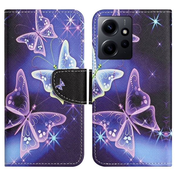 Wonderland Xiaomi Redmi Note 12 Flippetui - Sparkling Sommerfugler