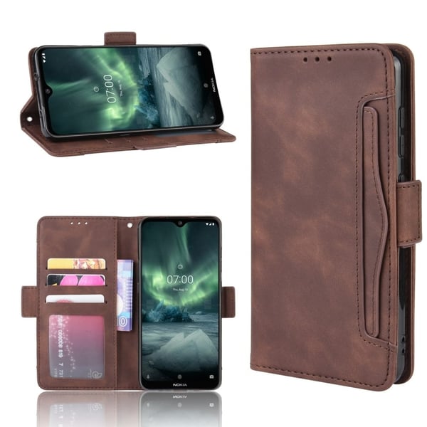 Stilig Læretui med Lommebok til Nokia 7.2 / 6.2 - Brun