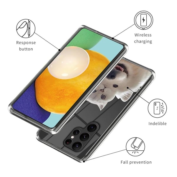 Deco Samsung Galaxy S23 Ultra Etui - Katt / Hund