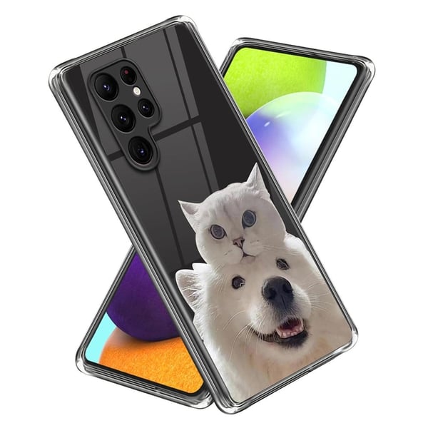 Deco Samsung Galaxy S23 Ultra Etui - Katt / Hund Deco Samsung Galaxy S23 Ultra Etui - Katt / Hund