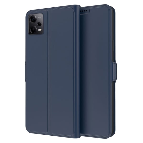 Sileä ja ohut premium-PU-nahkakotelo Xiaomi Redmi Note 12 Pro Plus - Sininen Sileä ja ohut premium-PU-nahkakotelo Xiaomi Redmi Note 12 Pro Plus - Sininen