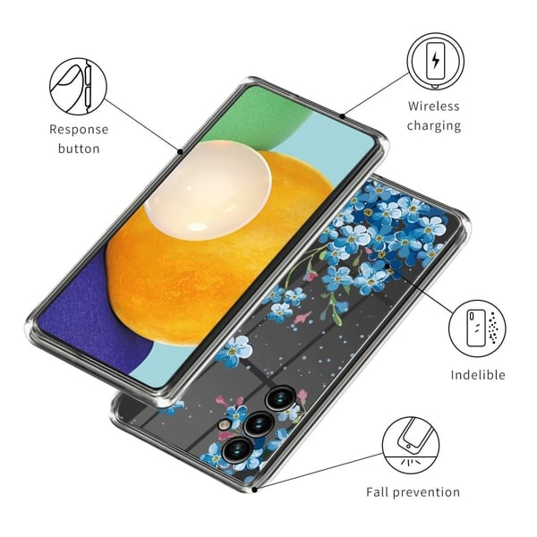 Deco Samsung Galaxy M14 Suojakotelo - Sininen Flower