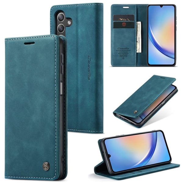 CaseMe Samsung Galaxy A24 4G Vintage Suojakotelo - Sininen