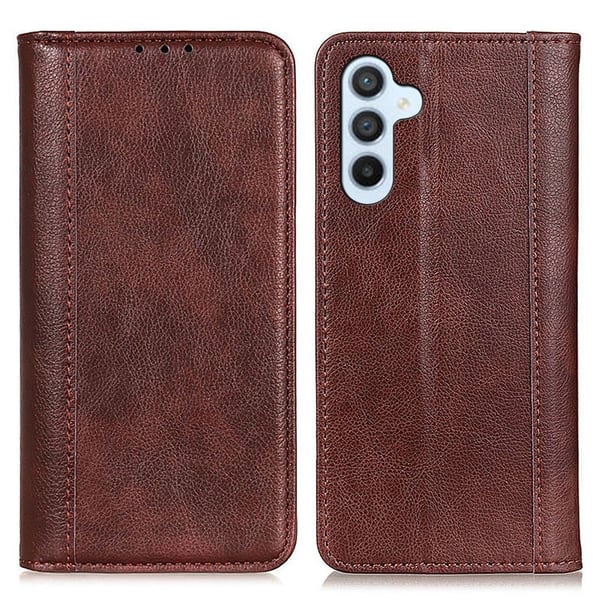 Aito nahkakotelo magneettisuljuksella Samsung Galaxy M14 - Ruskea Aito nahkakotelo magneettisuljuksella Samsung Galaxy M14 - Ruskea