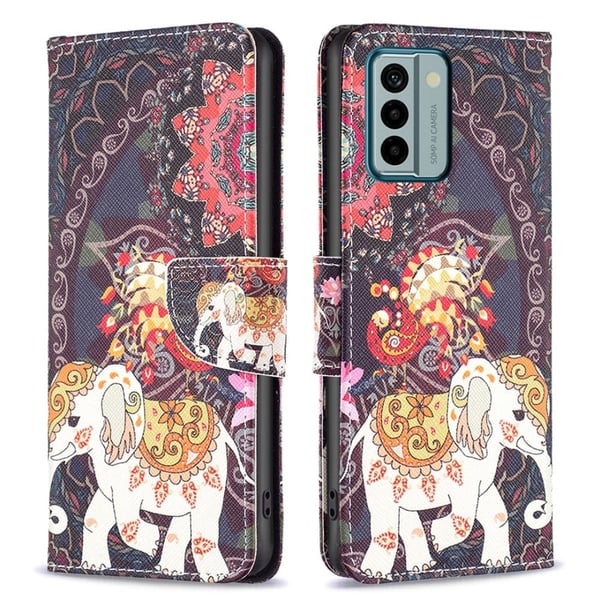 Wonderland Nokia G22 Flip Etui - Blomst og Elefant