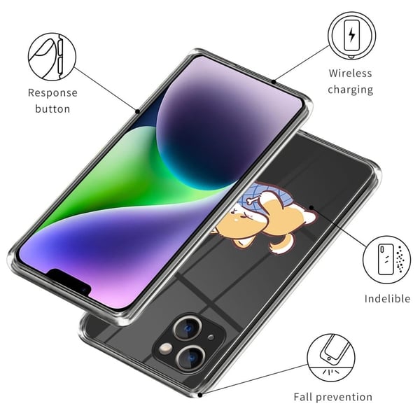 iPhone 14 Mønstertryk Telefonetui Beskyttende Stødsikkert Blødt Fleksibelt Cover - Brun
