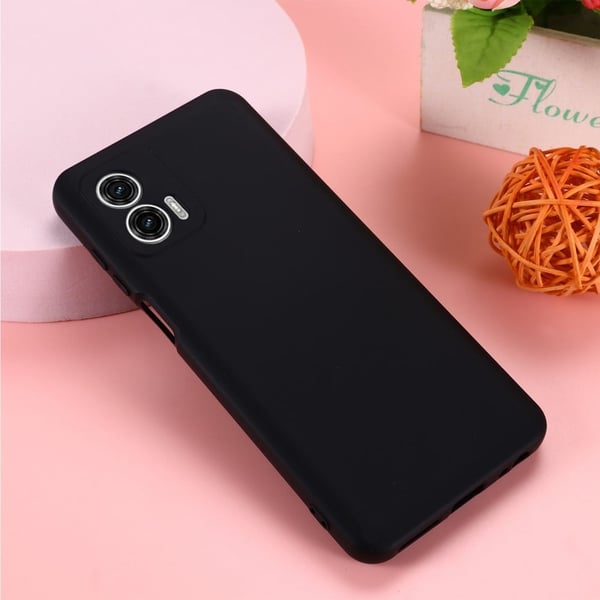 Matte Liquid silikone cover til Motorola Moto G73 - Sort