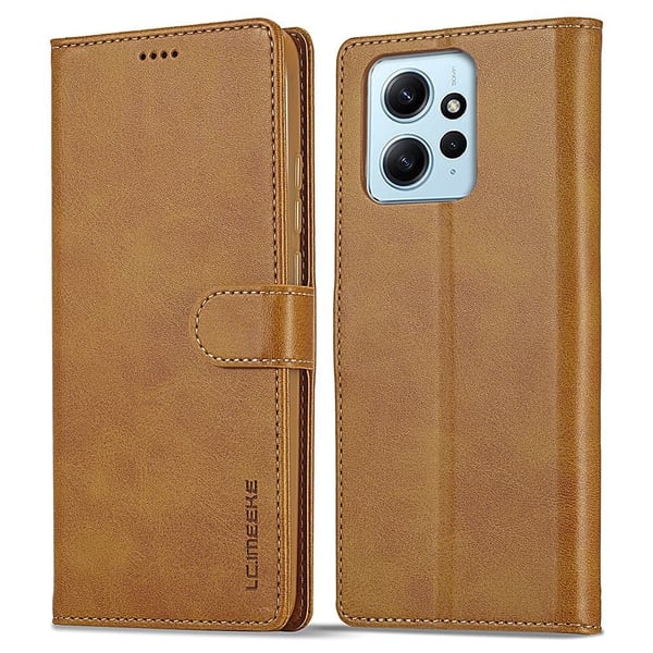 LC.IMEEKE Xiaomi Redmi Note 12 Flip Etui - Lysebrun LC.IMEEKE Xiaomi Redmi Note 12 Flip Etui - Lysebrun