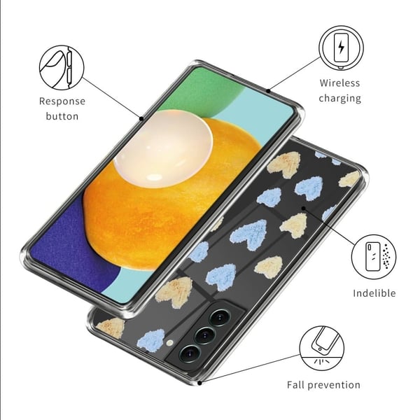 Deco Samsung Galaxy S23 Plus Etui - Gul / Blue Love