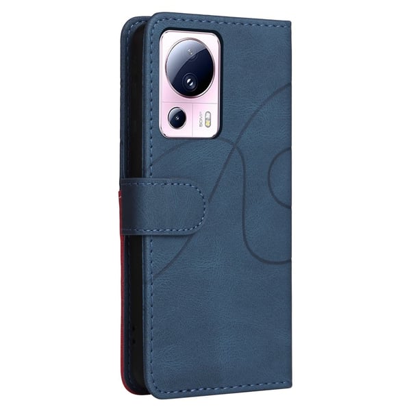 Teksturoitu nahkakotelo hihnalla Xiaomi Civi 2 / Xiaomi 13 Lite - Sininen