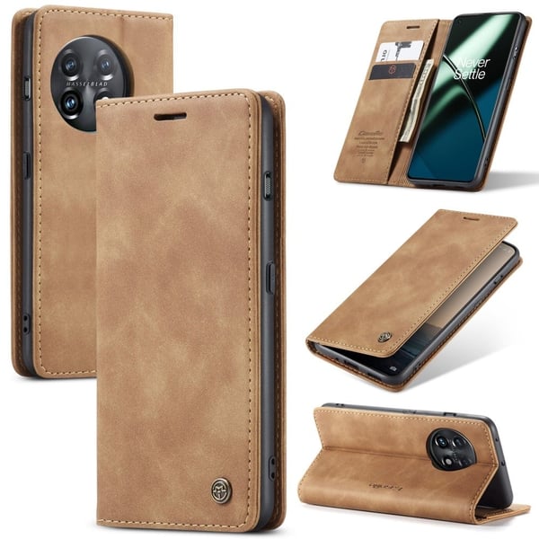 CaseMe OnePlus 11 Vintage Etui - Brun