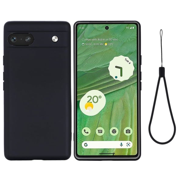 Matt flytende silikondeksel for Google Pixel 7a - Svart