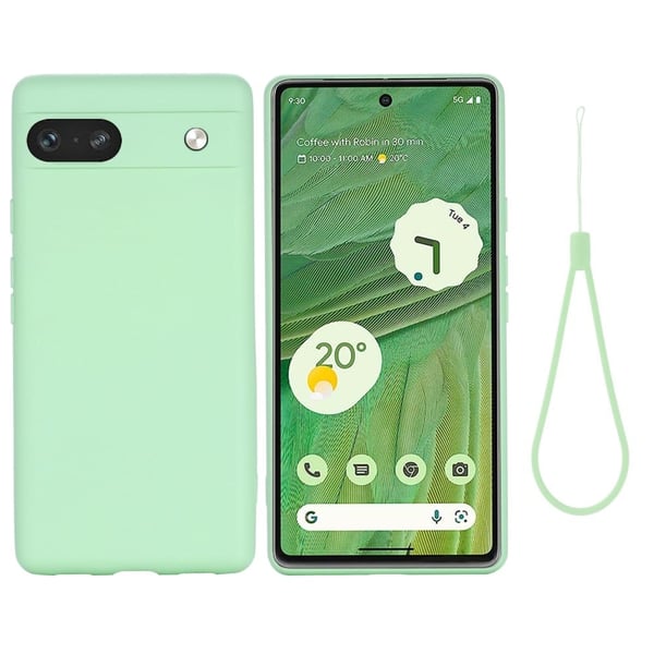 Matt flytende silikondeksel for Google Pixel 7a - Grønn