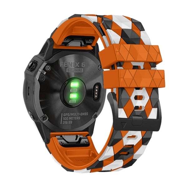 22 mm fotballrem i silikon for Garmin- og Coros-klokker - Oransje 22 mm fotballrem i silikon for Garmin- og Coros-klokker - Oransje