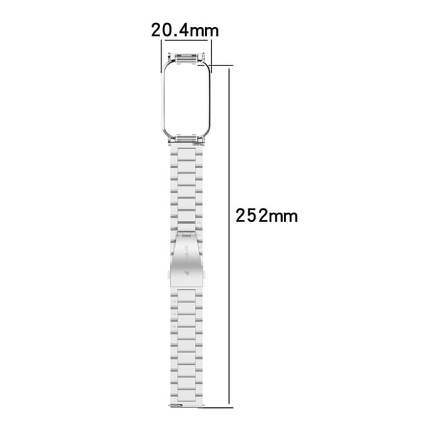 Xiaomi Redmi Band 2 armband i rostfritt stål med skydd - Silver