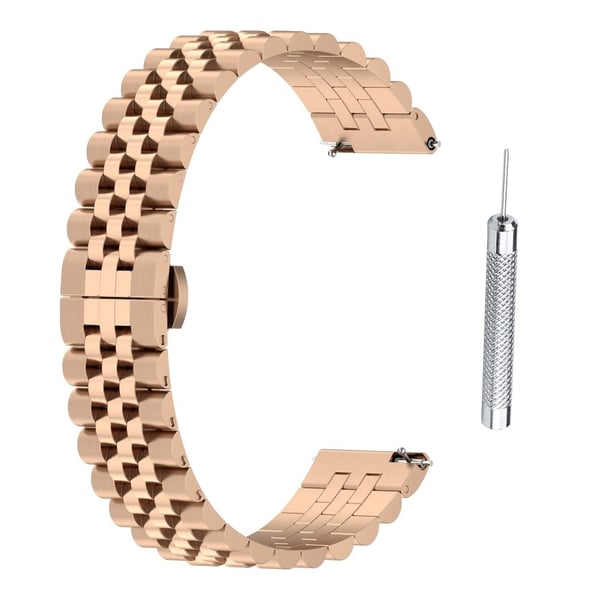 Garmin Forerunner 265S / 255S / Venu 2S / Vivoactive 4S rem i rustfrit stål - Rødguld